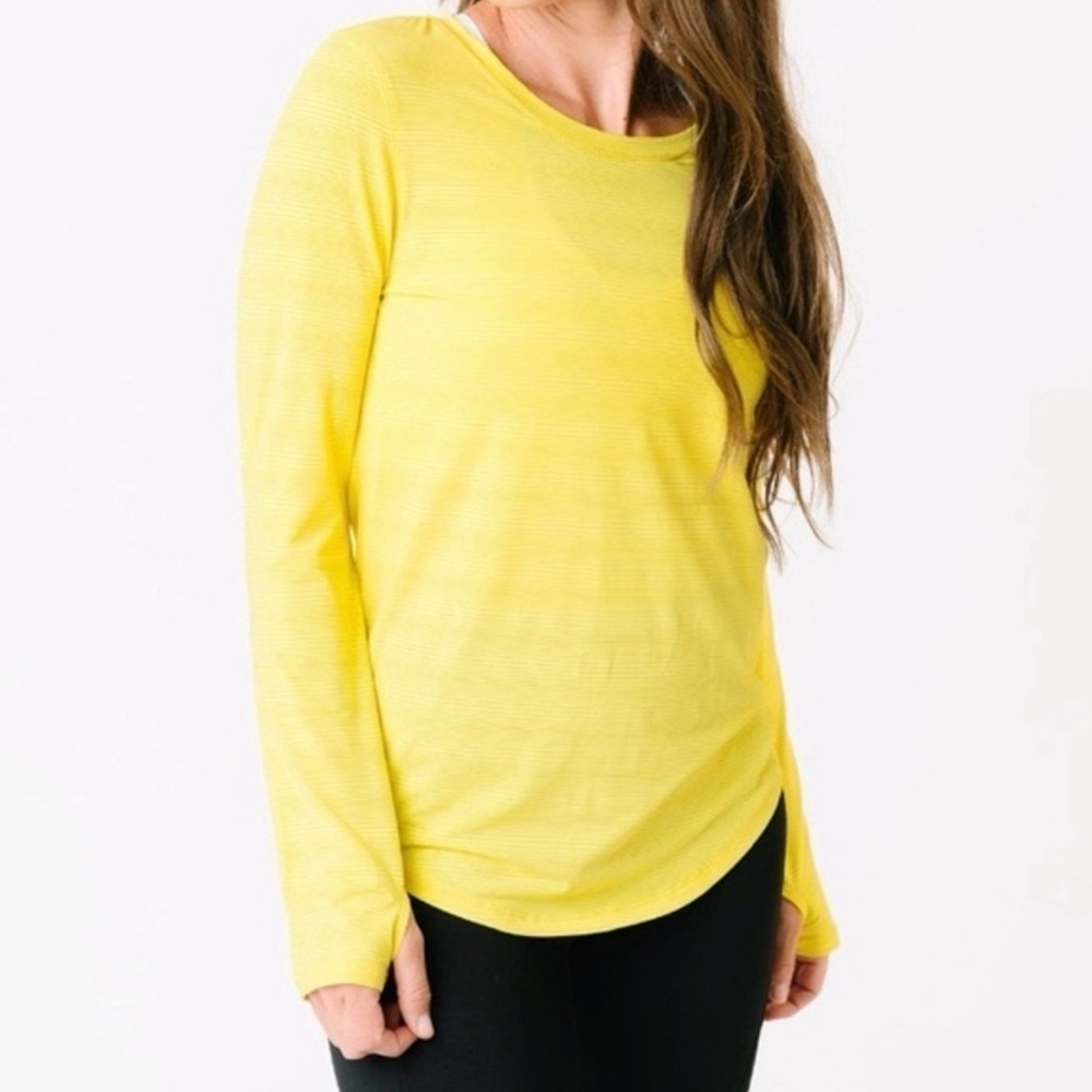 EUC ZYIA Vibrant Yellow Long Sleeve Tee